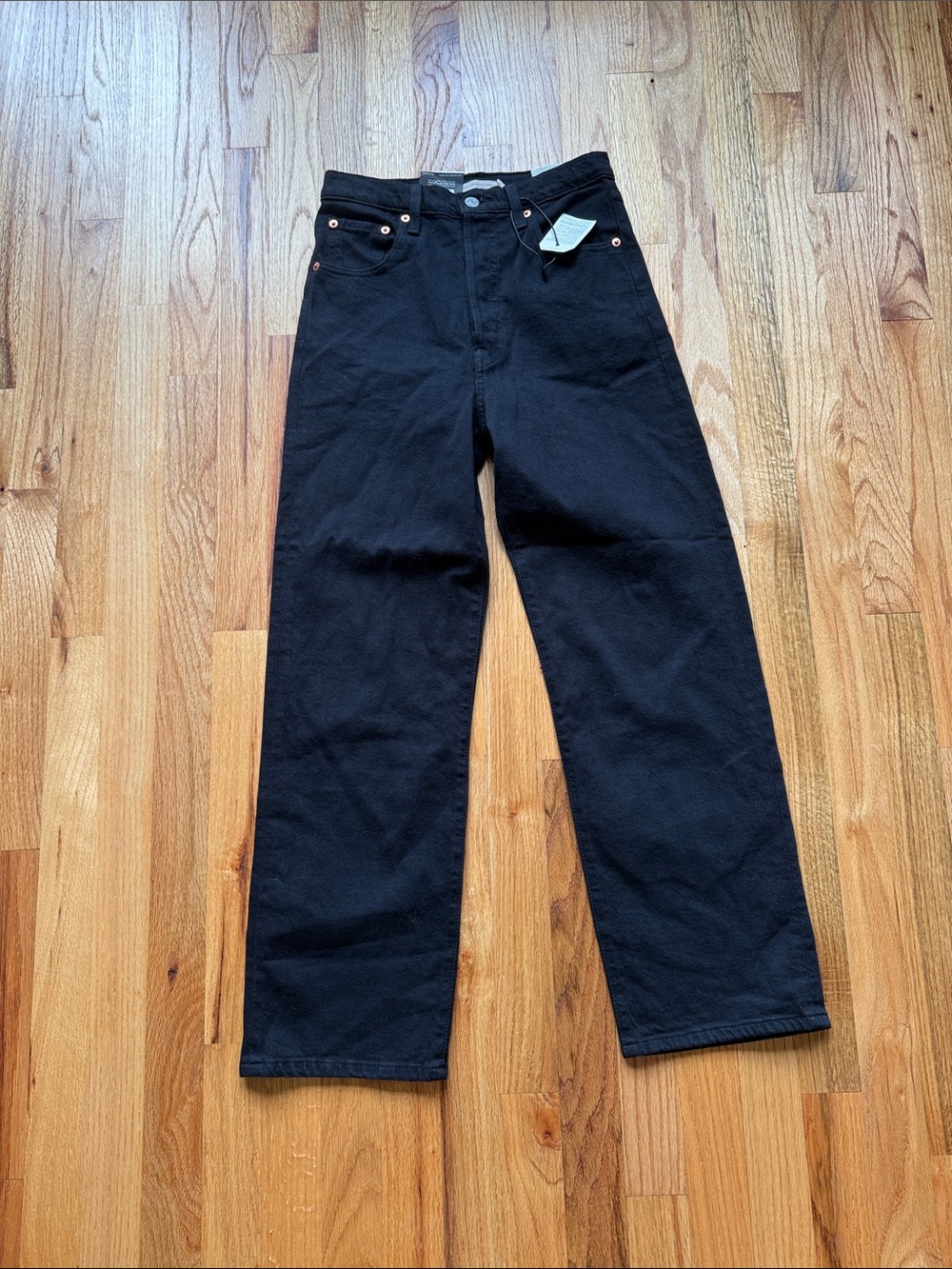 Levi’s Ribcage Straight Ankle Black Jeans size 25 brand new w/ tags cotton blend